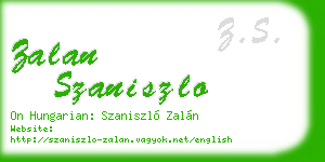 zalan szaniszlo business card